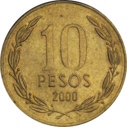 Чили 10 песо 2000 год