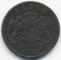 Баден 1 крейцер 1863 год