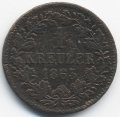 Баден 1 крейцер 1863 год