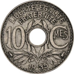 Франция 10 сантимов 1935 год