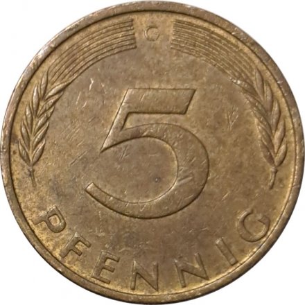 ФРГ 5 пфеннигов 1974 год (G)