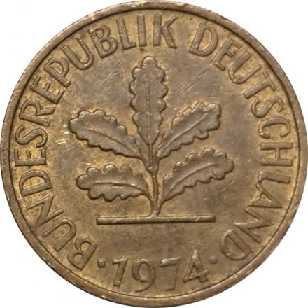 ФРГ 5 пфеннигов 1974 год (G)