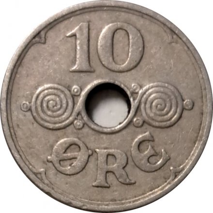 Дания 10 эре 1931 год - Король Кристиан X