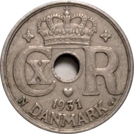 Дания 10 эре 1931 год - Король Кристиан X