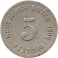 Германия 5 пфеннигов 1906 год (A)