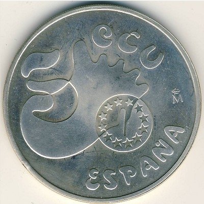 Испания 5 экю 1990 год