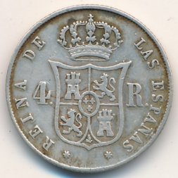 Испания 4 реала 1860 год