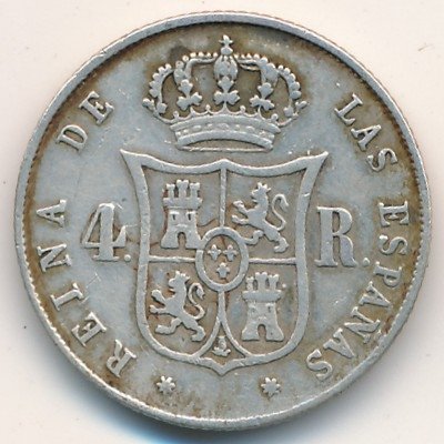 Испания 4 реала 1860 год