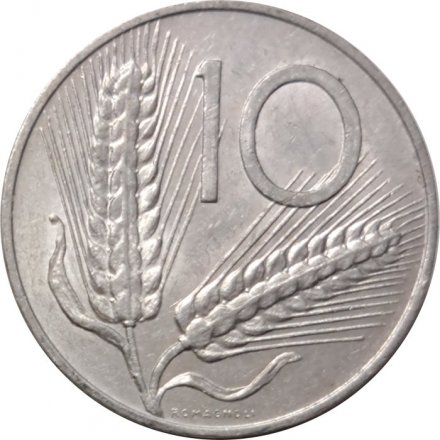 Италия 10 лир 1966 год Колосья