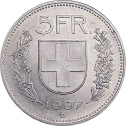 Швейцария 5 франков 1997 год