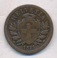 Швейцария 2 раппена 1851 год