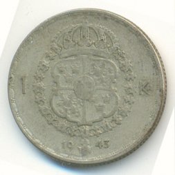 Швеция 1 крона 1943 год