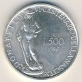 Италия 500 лир 1986 год - 600-летие со дня рождения Донателло