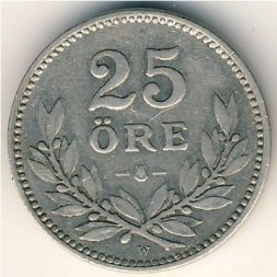 Швеция 25 эре 1912 год