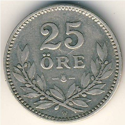 Швеция 25 эре 1912 год