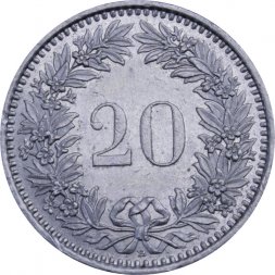 Швейцария 20 раппенов 2003 год 