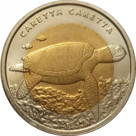 Турция 1 лира 2009 год - Морская черепаха