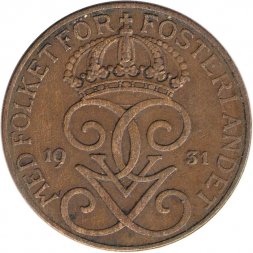 Швеция 5 эре 1931 год
