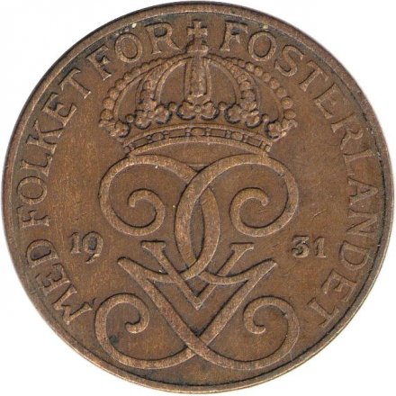Швеция 5 эре 1931 год