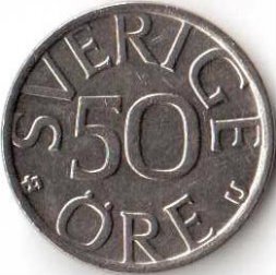 Швеция 50 эре 1976 год