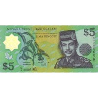 Бруней 5 ринггит (доллар) 2002 год - Cултан Брунея Хассанал Болкиах