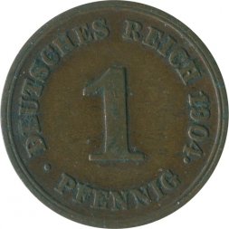 Германия 1 пфенниг 1904 год (G) 