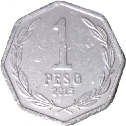 Чили 1 песо 2015 год - Бернардо О’Хиггинс