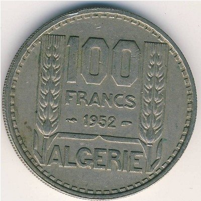 Алжир 100 франков 1952 год