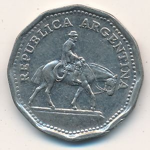 Аргентина 10 песо 1967 год - Всадник