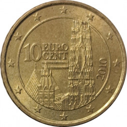Австрия 10 евроцентов 2010 год