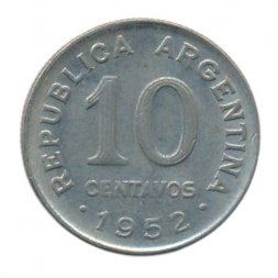 Аргентина 10 сентаво 1952 год