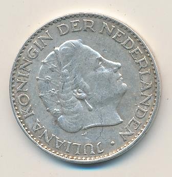 Нидерланды 1 гульден 1956 год - Королева Юлиана