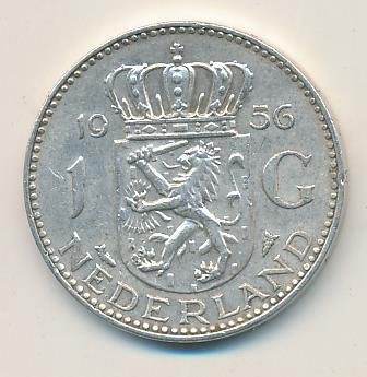 Нидерланды 1 гульден 1956 год - Королева Юлиана