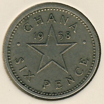 Гана 6 пенсов 1958 год