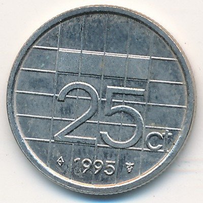 Нидерланды 25 центов 1995 год