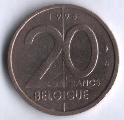 Бельгия 20 франков 1998 год BELGIQUE