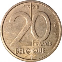 Бельгия 20 франков 1998 год BELGIQUE