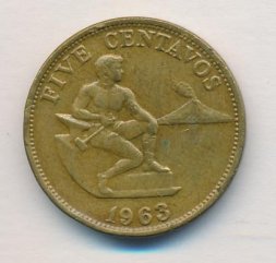 Филиппины 5 сентаво 1963 год