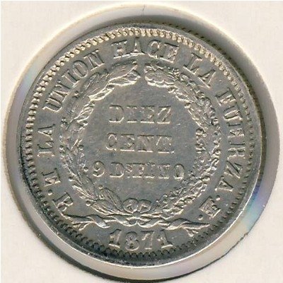 Боливия 10 сентаво 1871 год