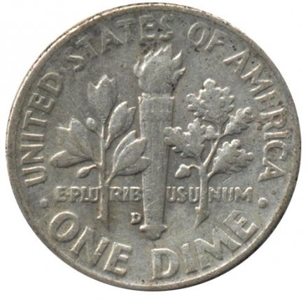 США 1 дайм (10 центов) 1957 год - Рузвельт (D)