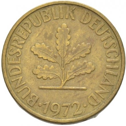 ФРГ 10 пфеннигов 1972 год - D