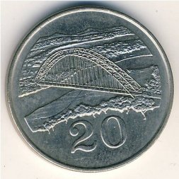 Зимбабве 20 центов 1996 год