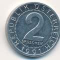 Австрия 2 гроша 1991 год