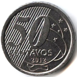 Монета Бразилия 50 сентаво 2012 год - Барон Рио-Бранко