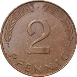 ФРГ 2 пфеннига 1991 год (F)