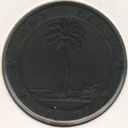 Либерия 1 цент 1862 год
