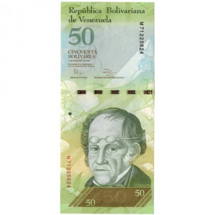 Венесуэла 50 боливаров 2011 год - Симон Родригес. Очковый медведь - UNC