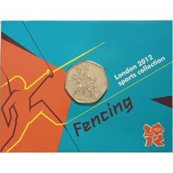 Великобритания 50 пенсов 2011 год - Фехтование (в блистере)
