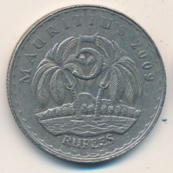 Монета Маврикий 5 рупий 2009 год - Рамгулам