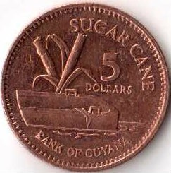 Гайана 5 долларов 2002 год